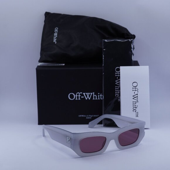 Off-White OERI147 BELLEVILLE 0928 Cat Eye Sunglasses – Grey/Burgundy - Picture 1 of 11